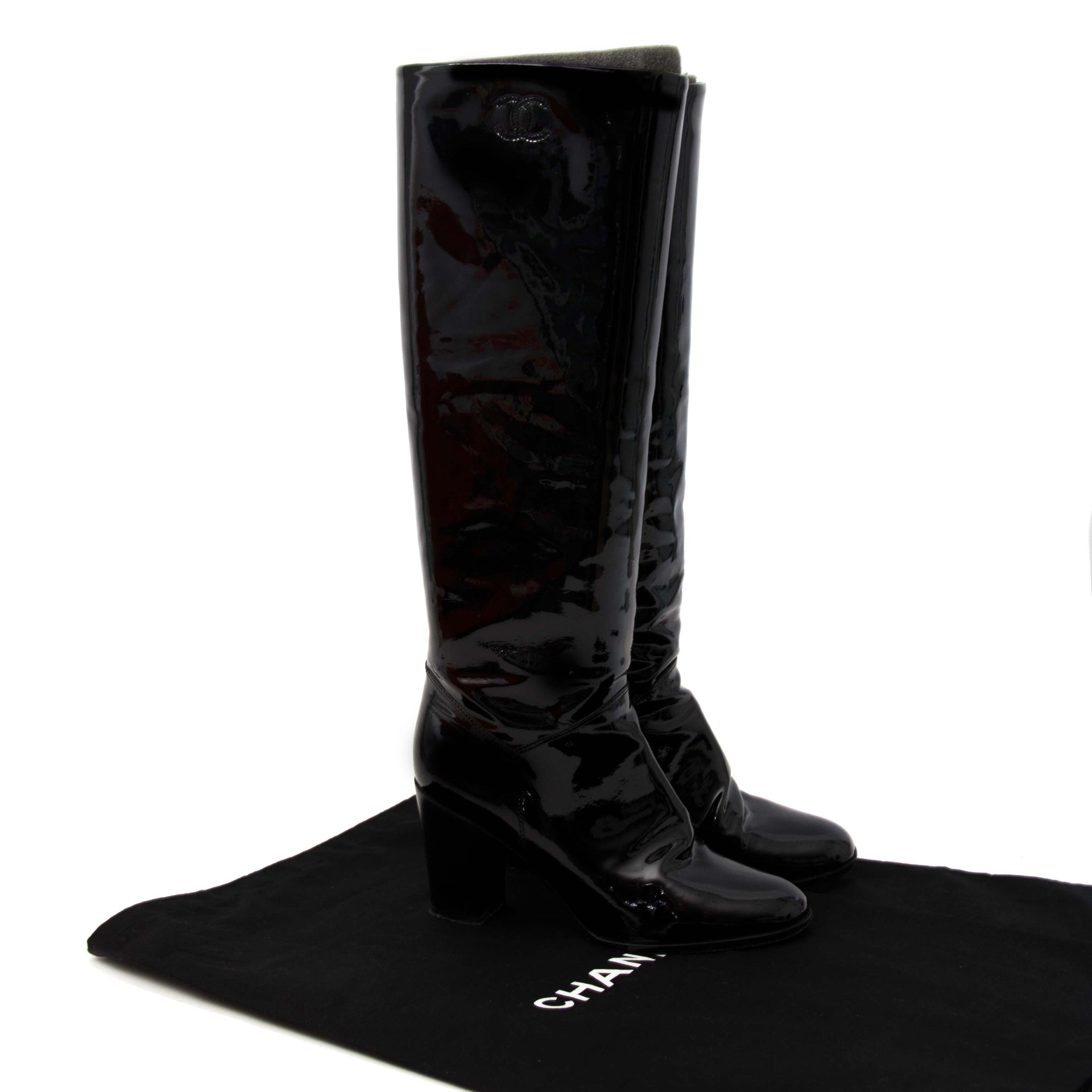 koop online Chanel Black Patent Boots aan de beste prijs