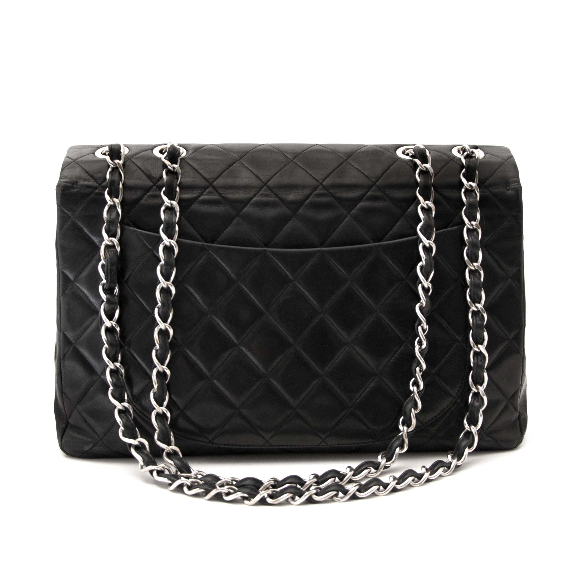 koop jou handtas aan de beste prijs jou Chanel Vintage Maxi Black Classic Flap Bag