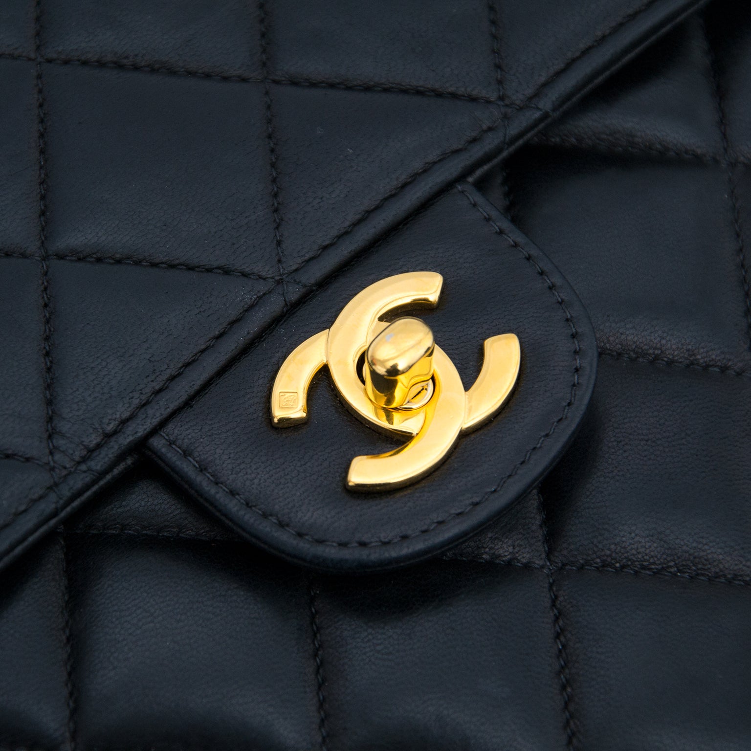 VintageChanel Lamskin Jumbo Flap Bag
