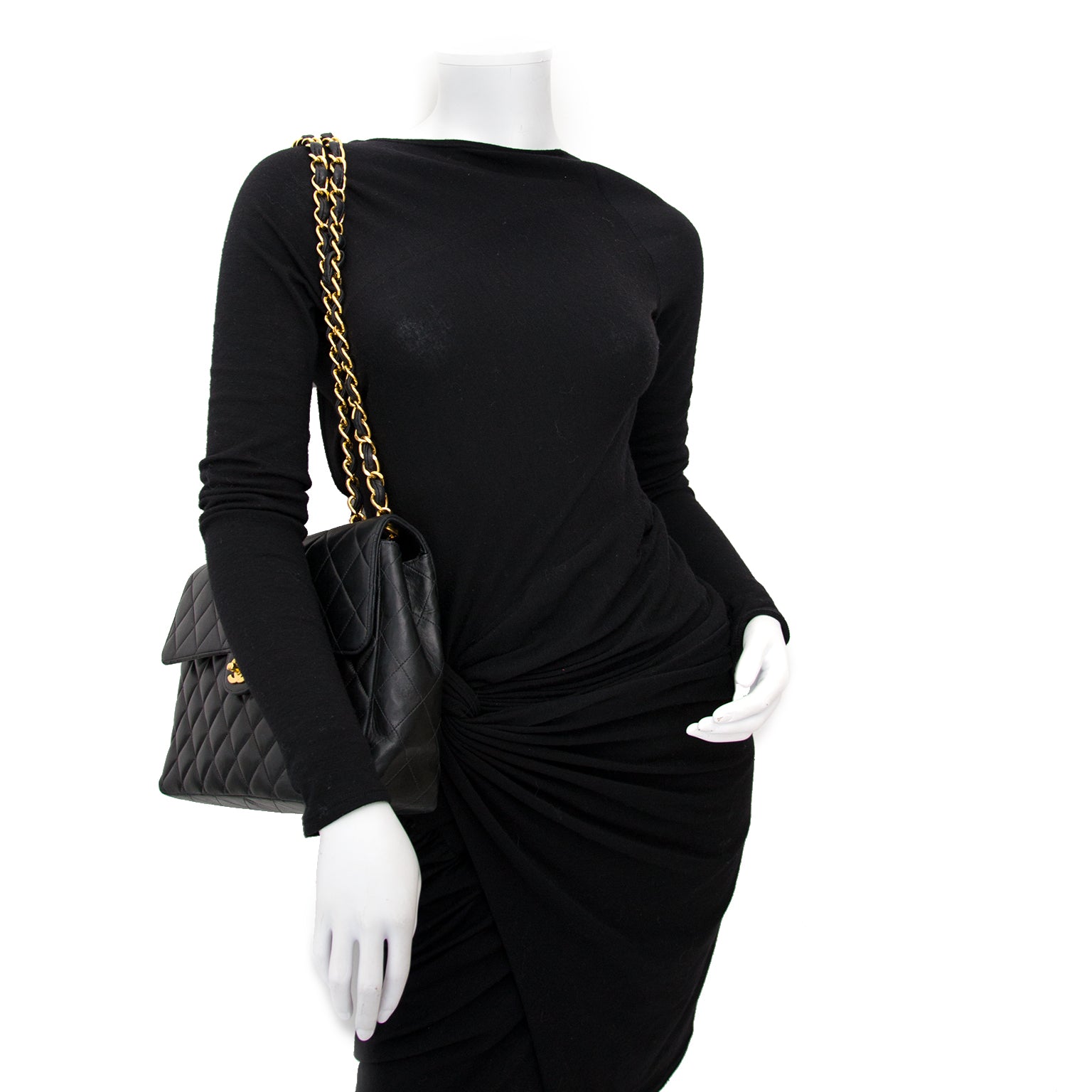 VintageChanel Lamskin Jumbo Flap Bag