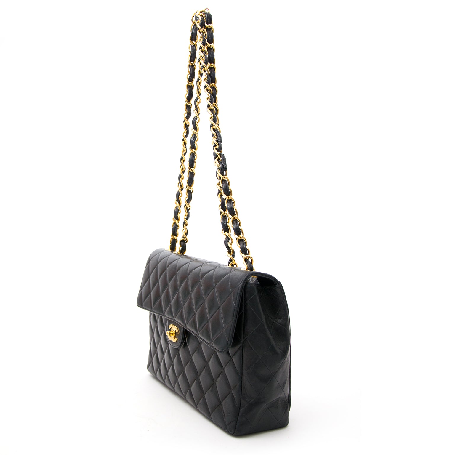 VintageChanel Lamskin Jumbo Flap Bag