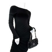koop Chanel Black Lambskin Bubble Quilt Flap Bag bij labellov aan de beste prijs