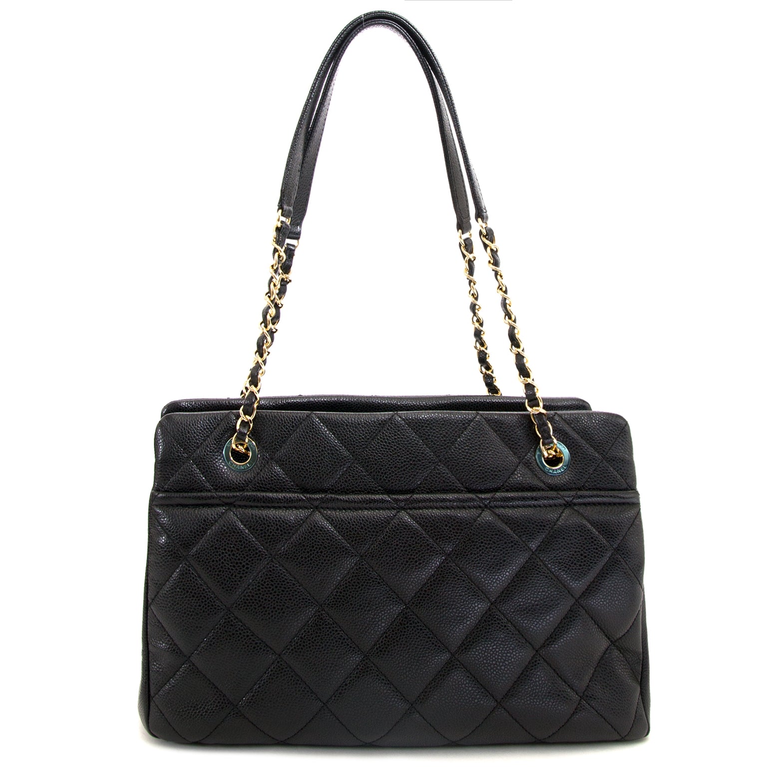 Sac cabas Chanel en cuir de caviar noir