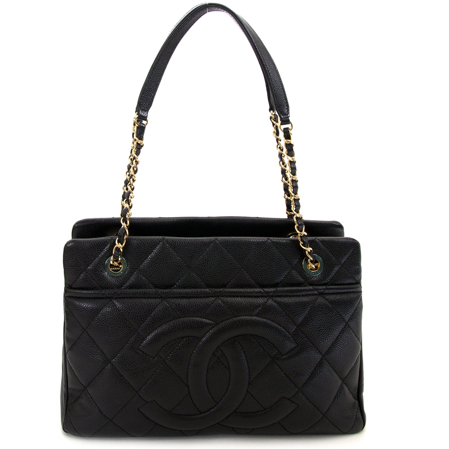 Sac cabas Chanel en cuir de caviar noir