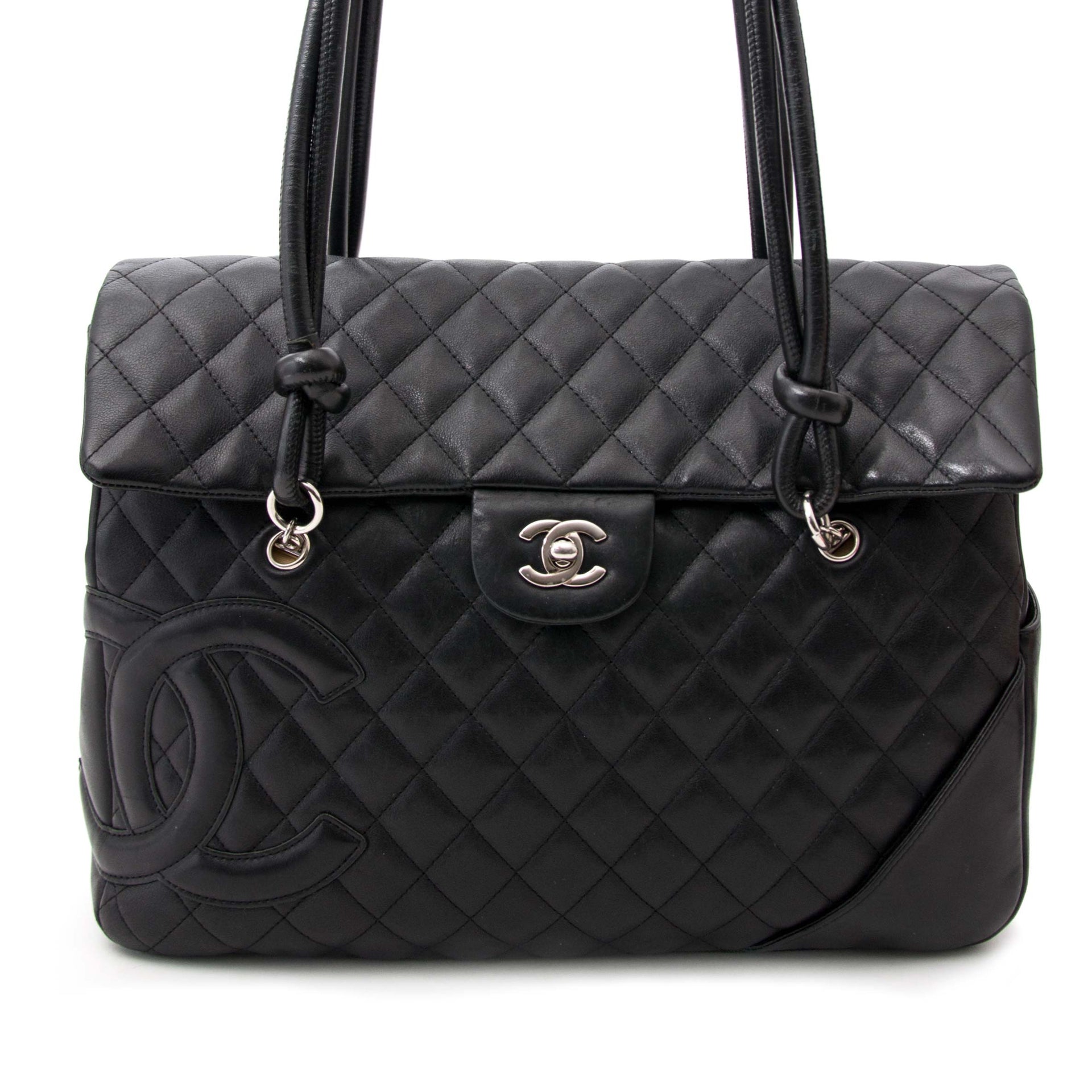 buy safe and secure online at labellov.com for the best price chanel black shopping tote