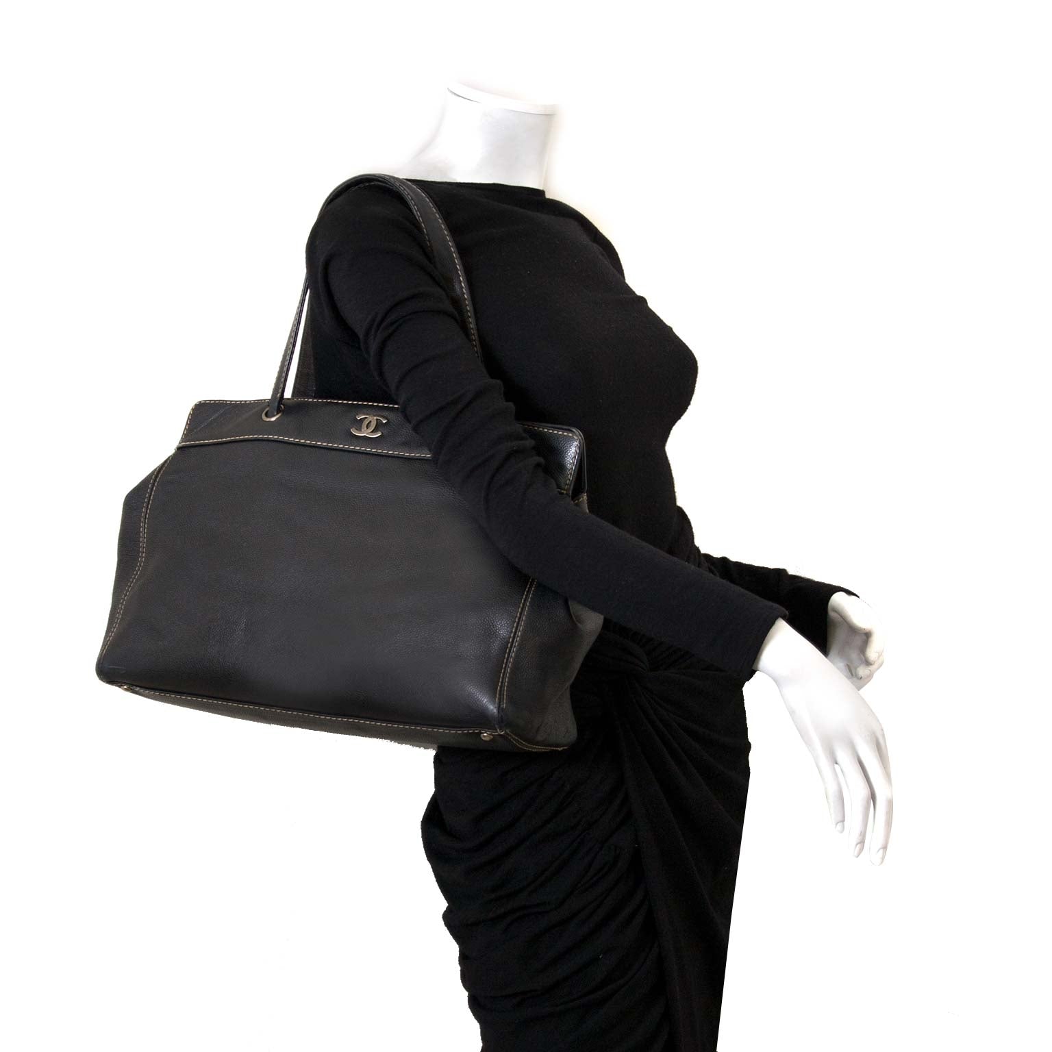 Chanel Black Leather Shoulder Bag for sale online