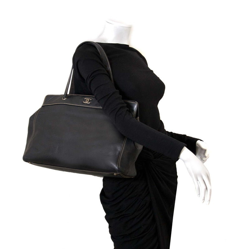 Chanel Black Leather Shoulder Bag for sale online