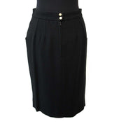 Chanel Black Woolen Skirt - Size: 38 at the best price 2017