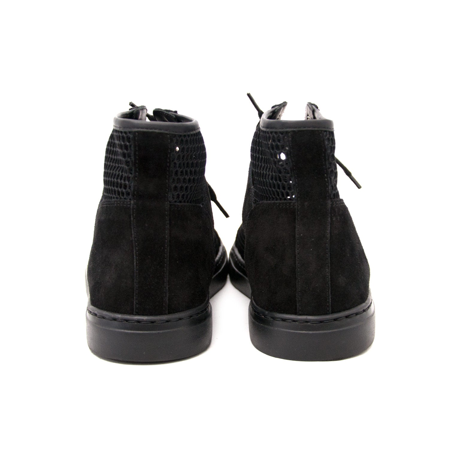 Enjoy worldwide shipping and customer service for Chanel Black Suede Mesh High-Top Lace-Up Sneakers