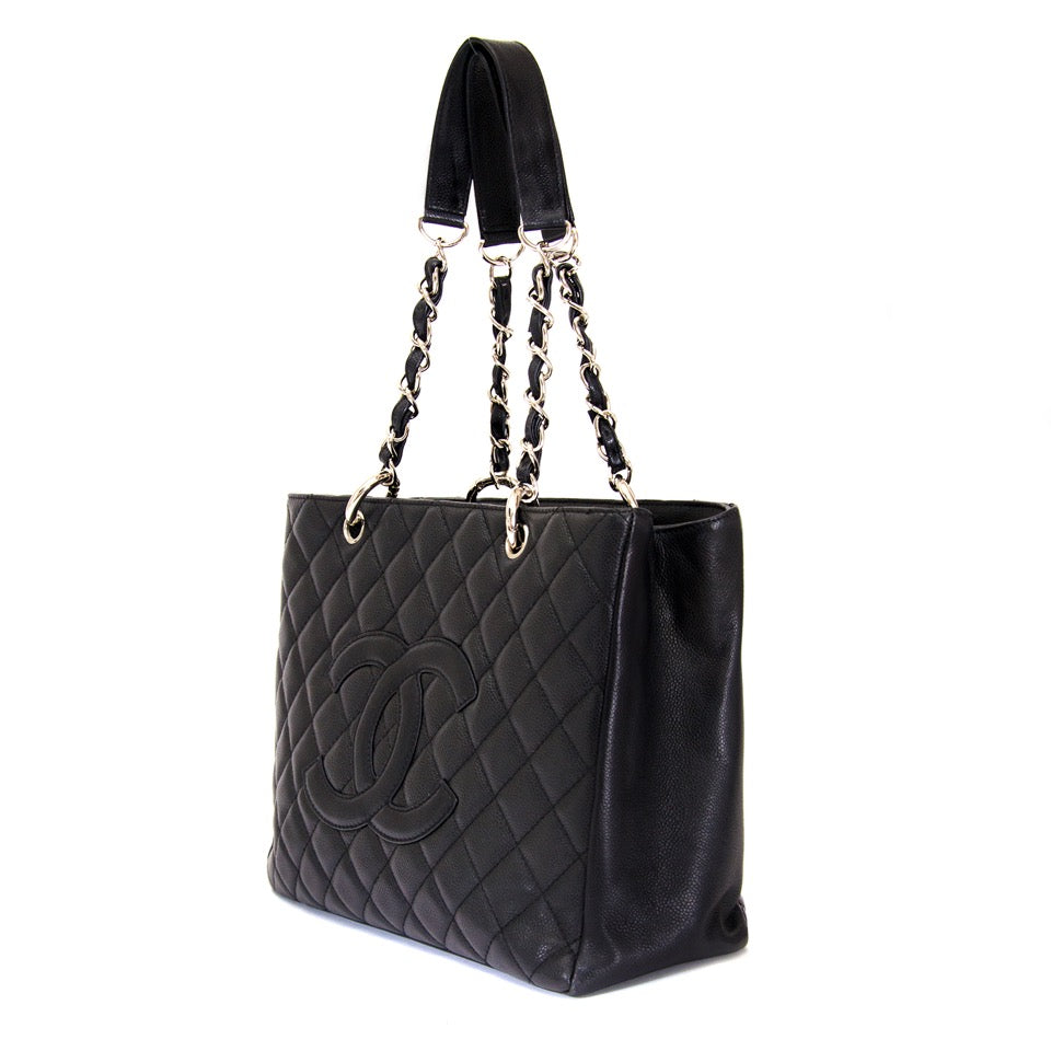 acheter en ligne comme neuf sac a main Chanel Black Caviar GST Grand Shopping Tote