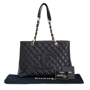 koop online aan de beste prijs Chanel Black Caviar GST Grand Shopping Tote