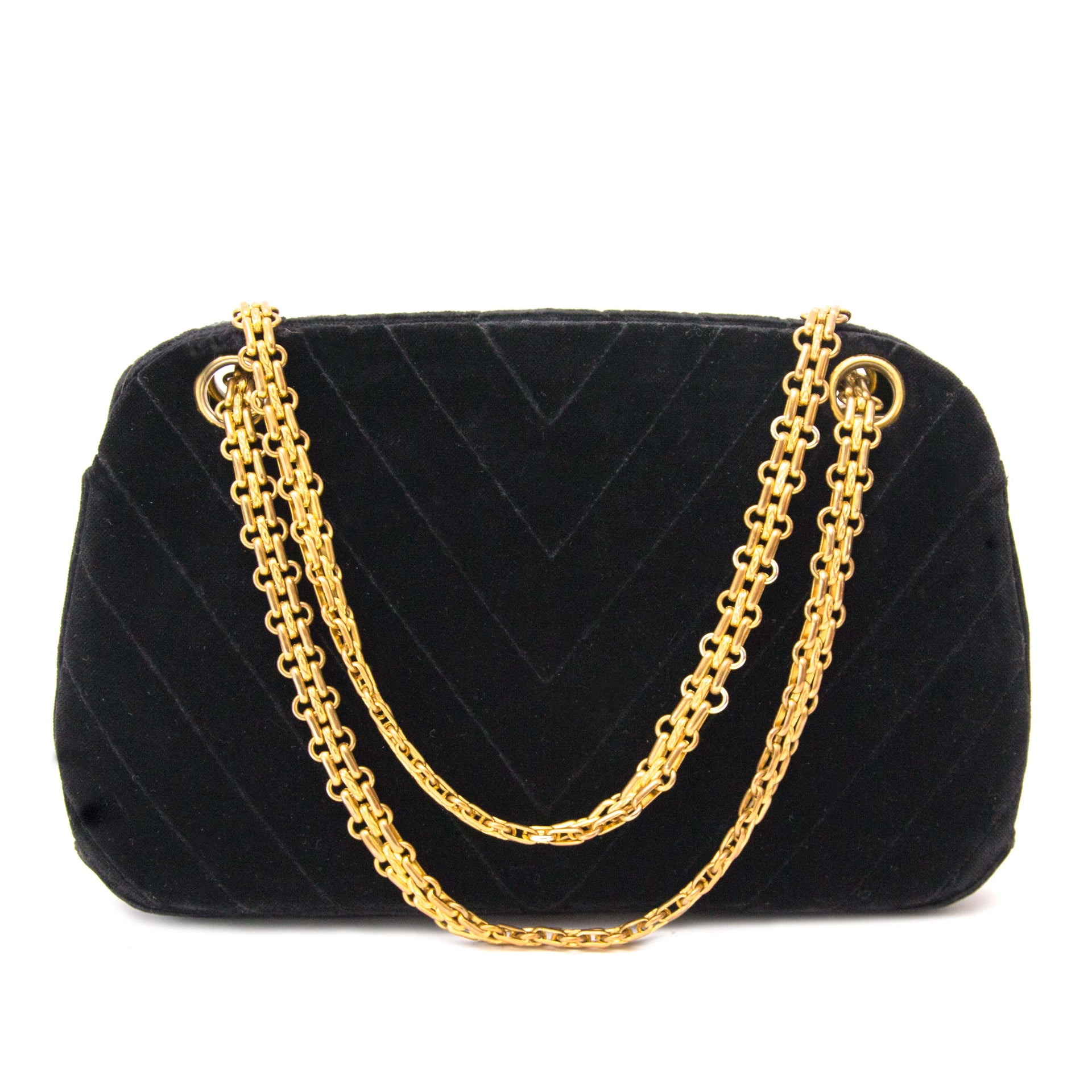 shop your safe second hand Rare Chanel Vintage 60s Mademoiselle Quilted Velvet Bag