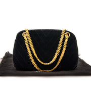 koop veilig online jou tweedehands Rare Chanel Vintage 60s Mademoiselle Quilted Velvet Bag