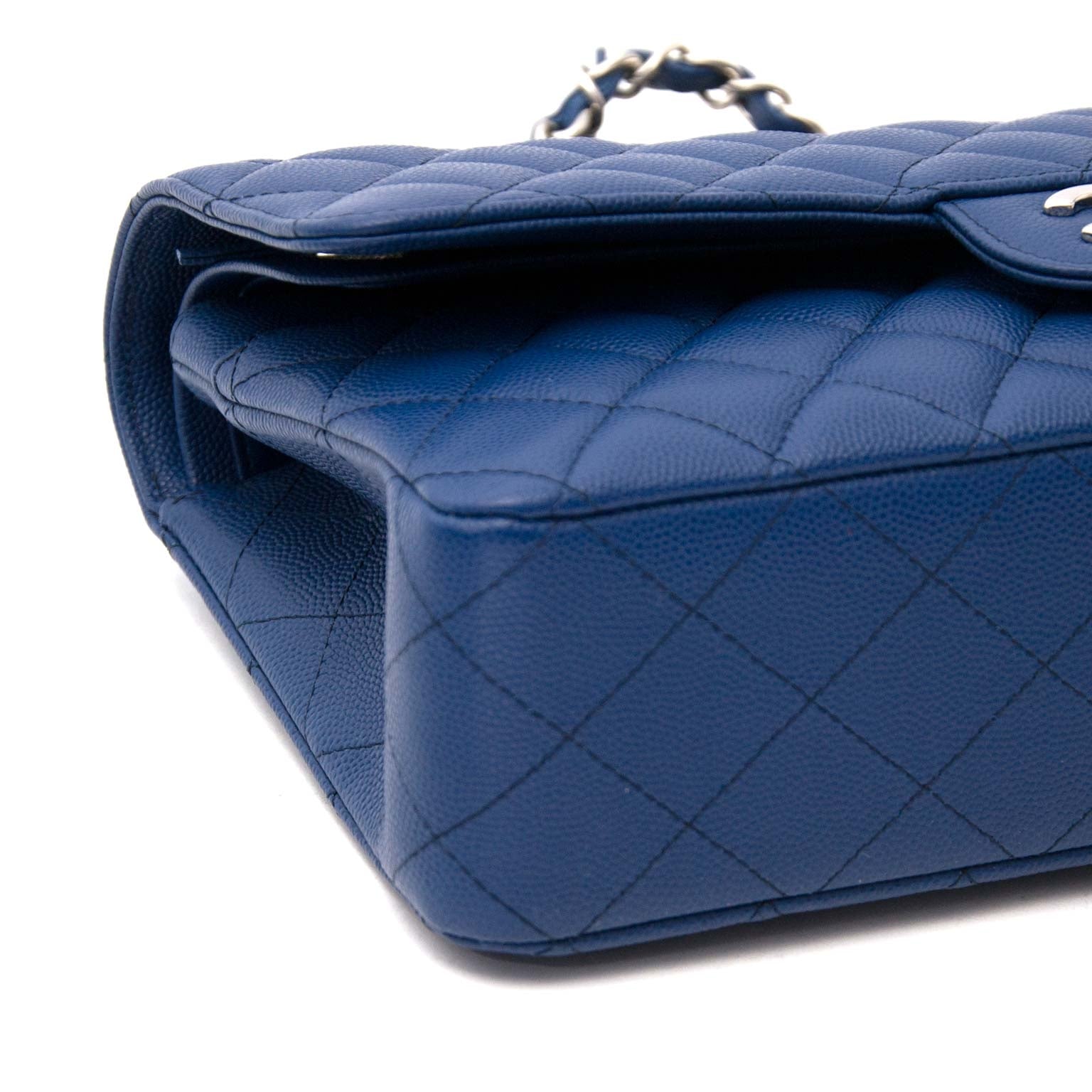 As NewChanel Blue Classic Double Flap Bag