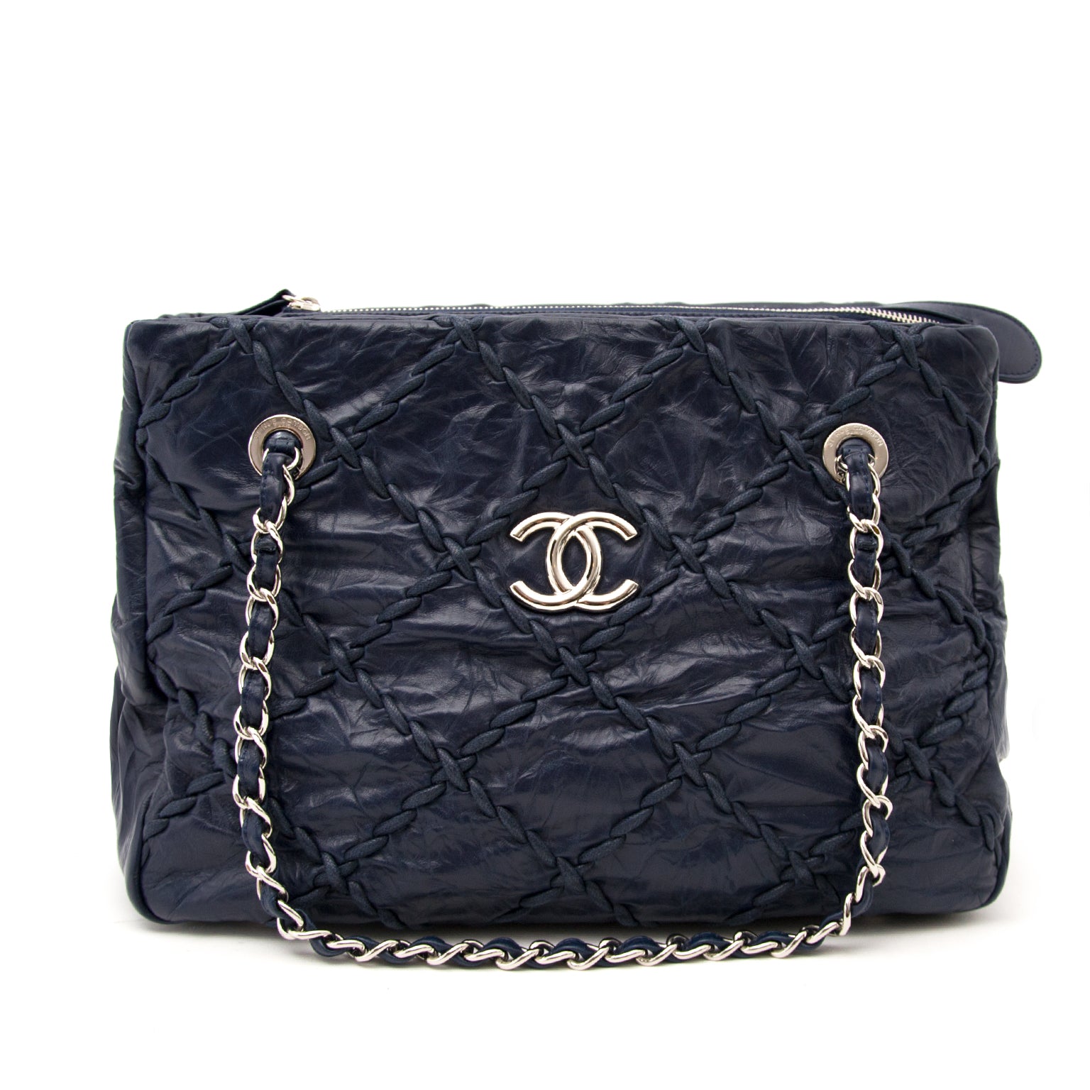Acheter en ligne chez Labellov.com Chanel Blue Grand Shopping Tote Bag