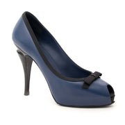 Buy and sell your authentic Chanel Black and Blue Peeptoe Pumps