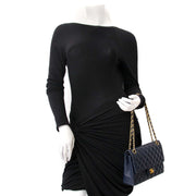 100% authentic blue leather classic flap bag chanel now online at labellov.com