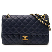 chanel vintage blue leather classic flap bag now online at labellov.com for the best price