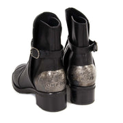 acheter en ligne seconde main Chanel Black And Silver Cowboy Boots