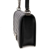 shop safe online your secondhand Chanel Black Double StItched New Medium Boy Bag