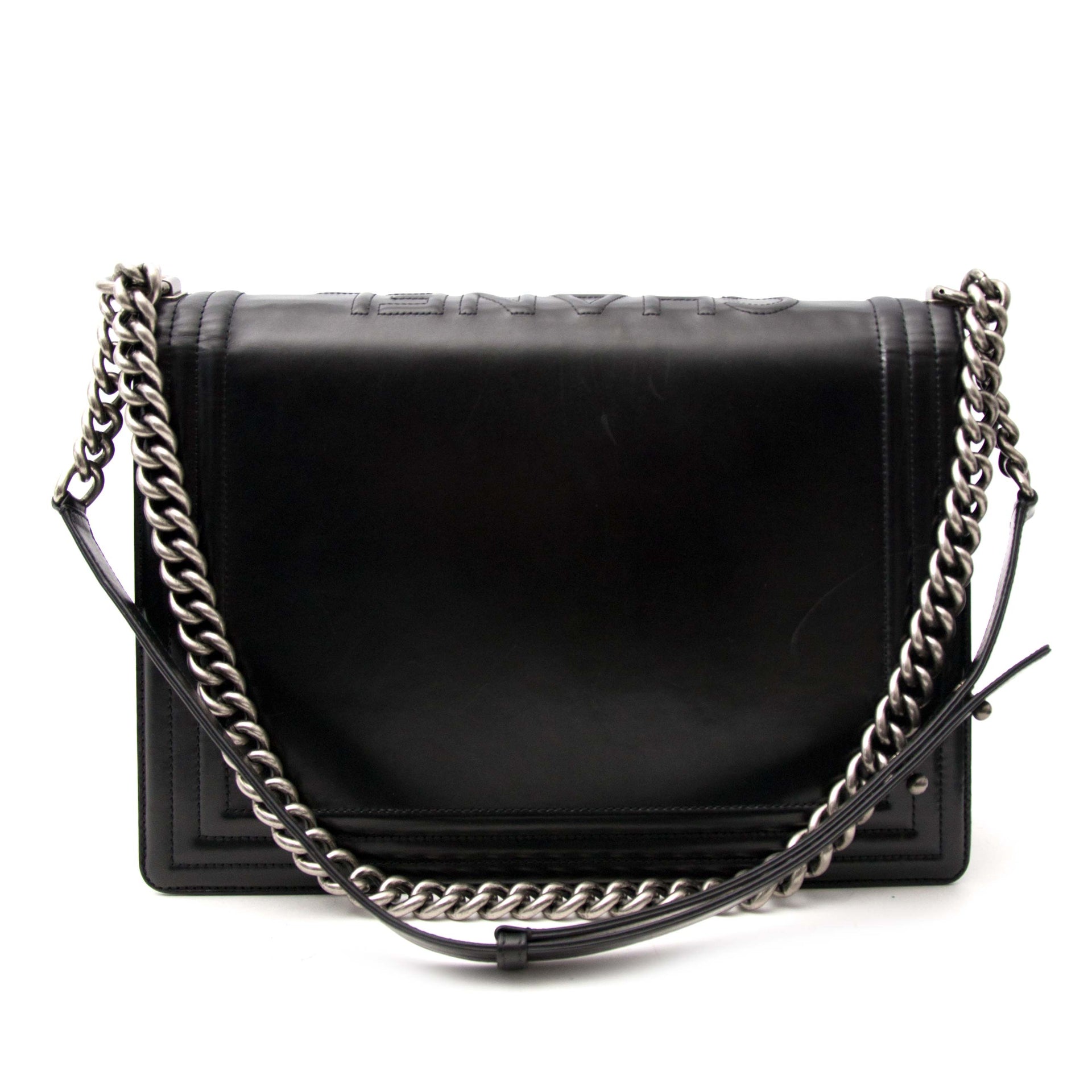 shop safe online your secondhand Chanel Black Large Le Boy Flap Bag