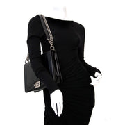 worldwide shipping secondhand Chanel Black Large Le Boy Flap Bag