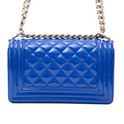 Chanel Patent Petrol Blue Boy Bag With Plexiglass CC Boy Clasp for the best price