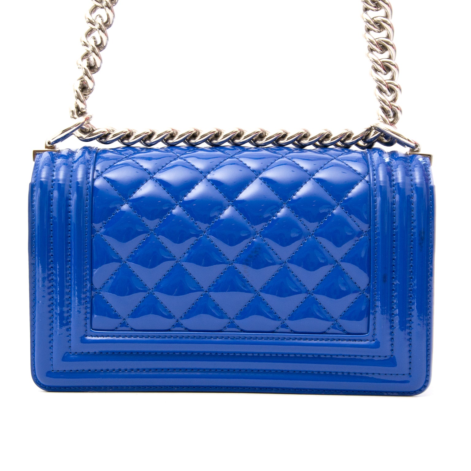 Chanel Patent Petrol Blue Boy Bag With Plexiglass CC Boy Clasp for the best price