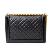 koop veilig online tweedehands nieuwe 100% authentieke Chanel Large Black Lambskin Boy GHW boetiek antwerpen