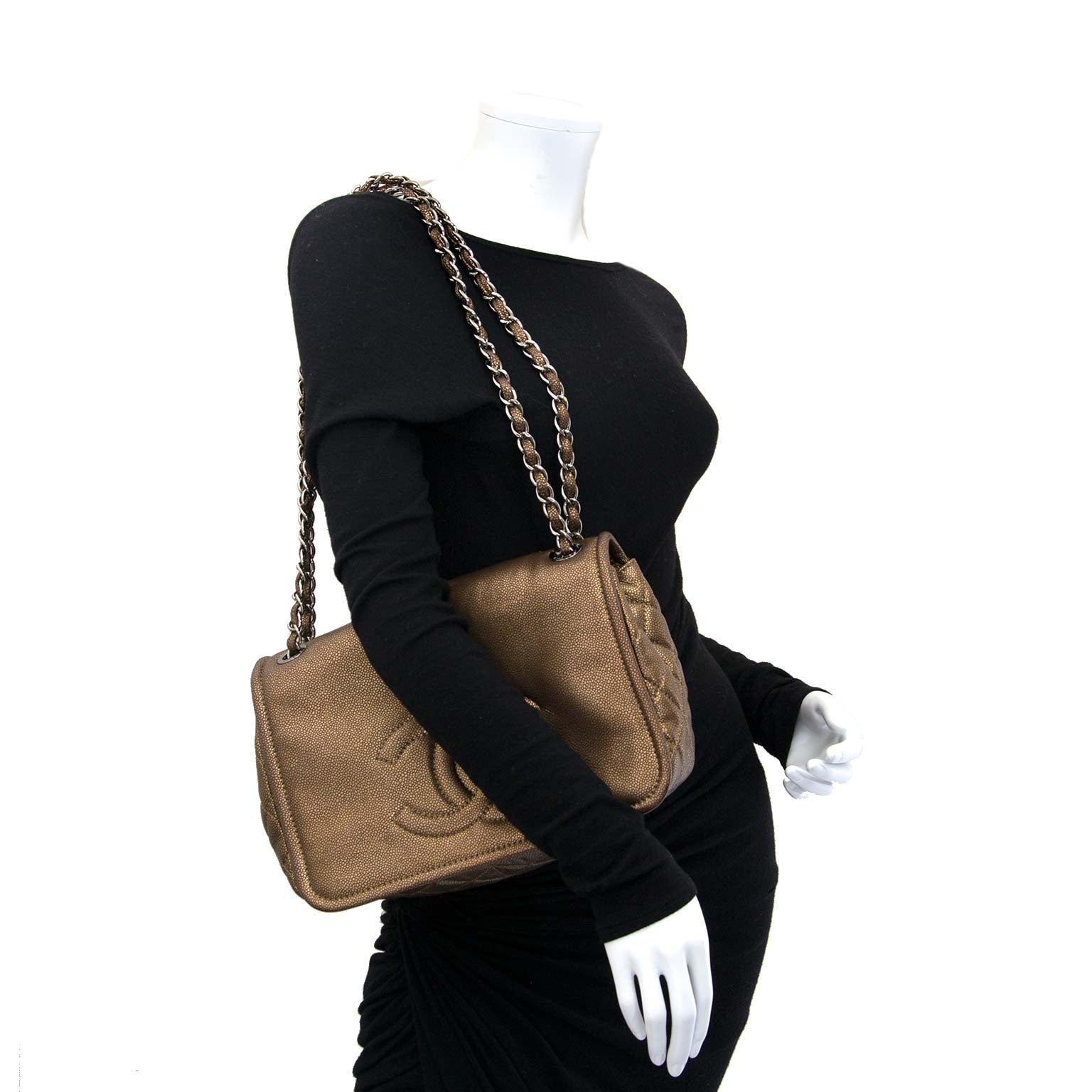 chanel bronze medium timeless cc shoulder bag now for sale at labellov vintage fashion webshop belgium
