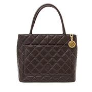 shop safe online for the best price your secondhand Chanel Brown Caviar Quilted Shopping Tote
