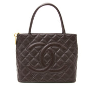 shop veilig online aan de beste prijs jou tweedehands Chanel Brown Caviar Quilted Shopping Tote