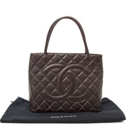 pour le meilleur prix seconde main 100% authentic Chanel Brown Caviar matelassé Tote