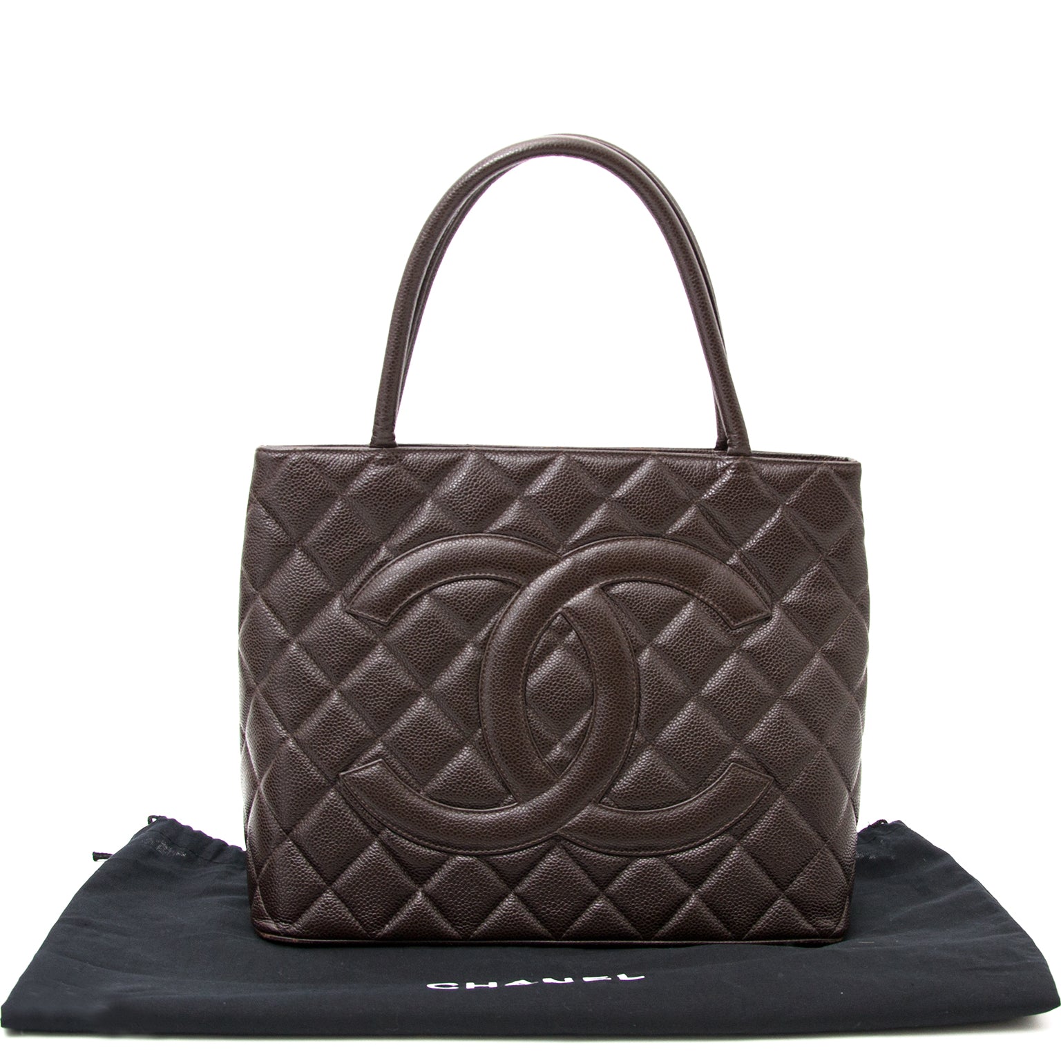 pour le meilleur prix seconde main 100% authentic Chanel Brown Caviar matelassé Tote