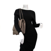 comme neuf sac a main Chanel Taupe Leather 2 way Handle Flap Bag