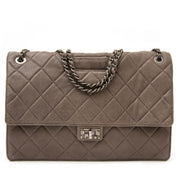 shop safe online aan de beste prijs Chanel Taupe Leather 2 way Handle Flap Bag