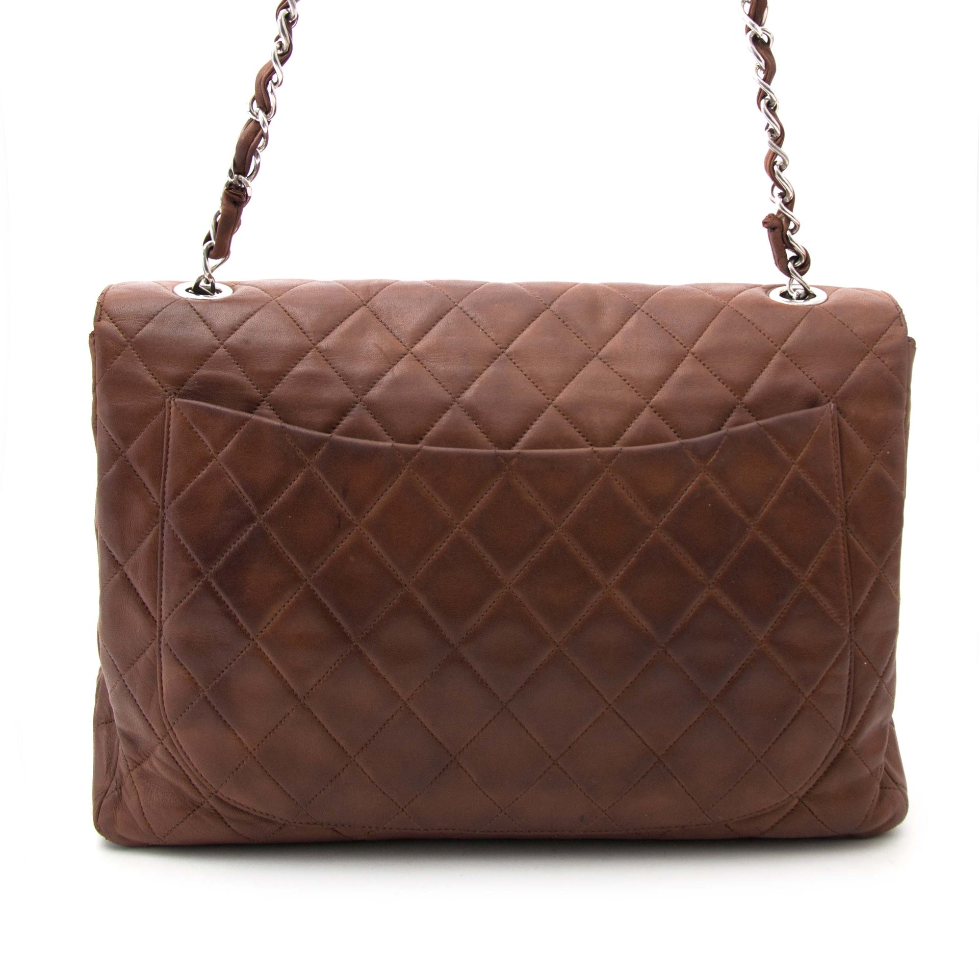 koop veilig onlin aan de beste prijs Chanel Vintage Brown Classic Flap Bag
