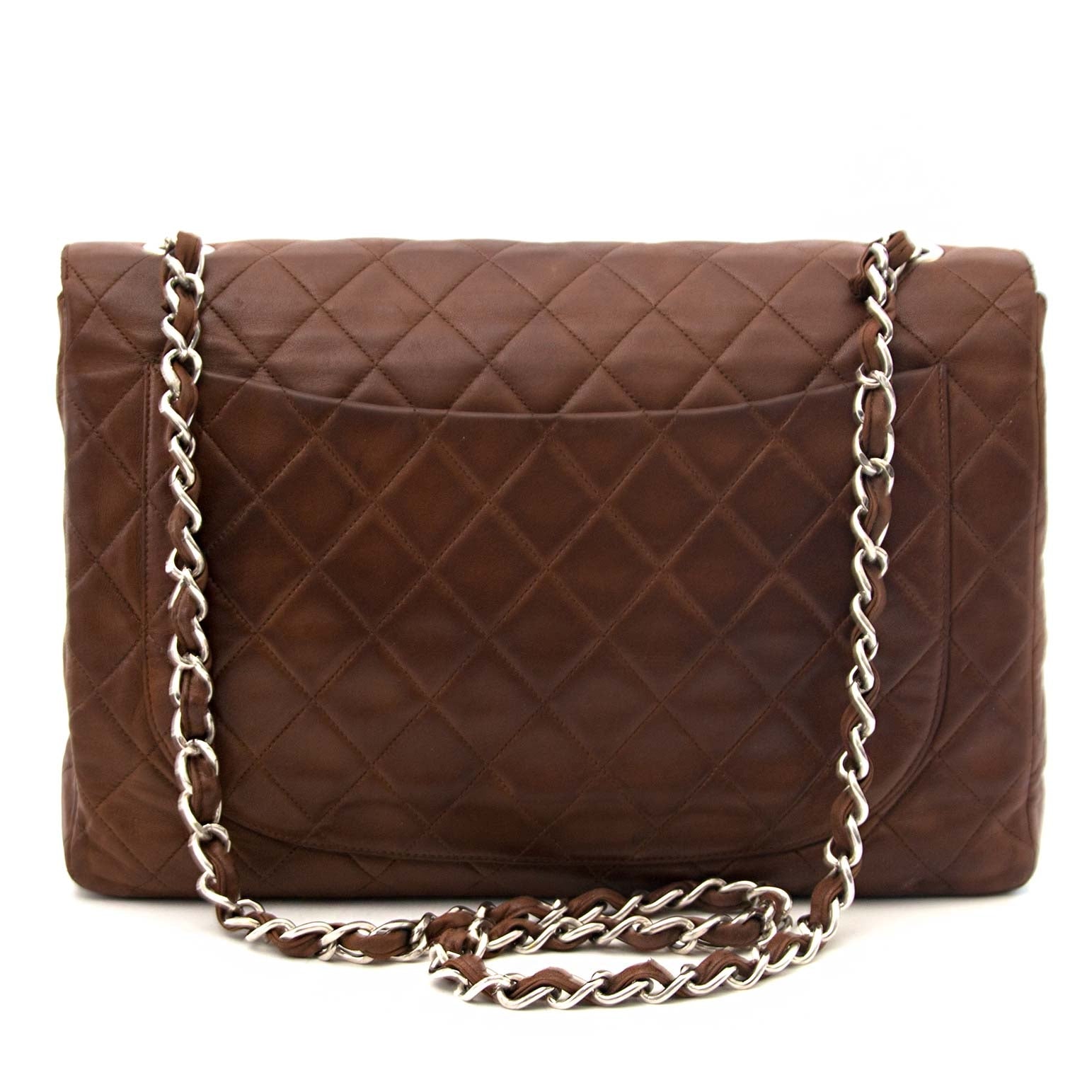 shop safe online your secondhand Chanel Vintage Brown Classic Flap Bag