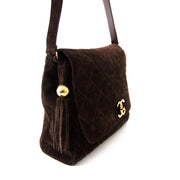 acheter enligne Chanel Brown Suede Messenger Bag pour le meilleur prix