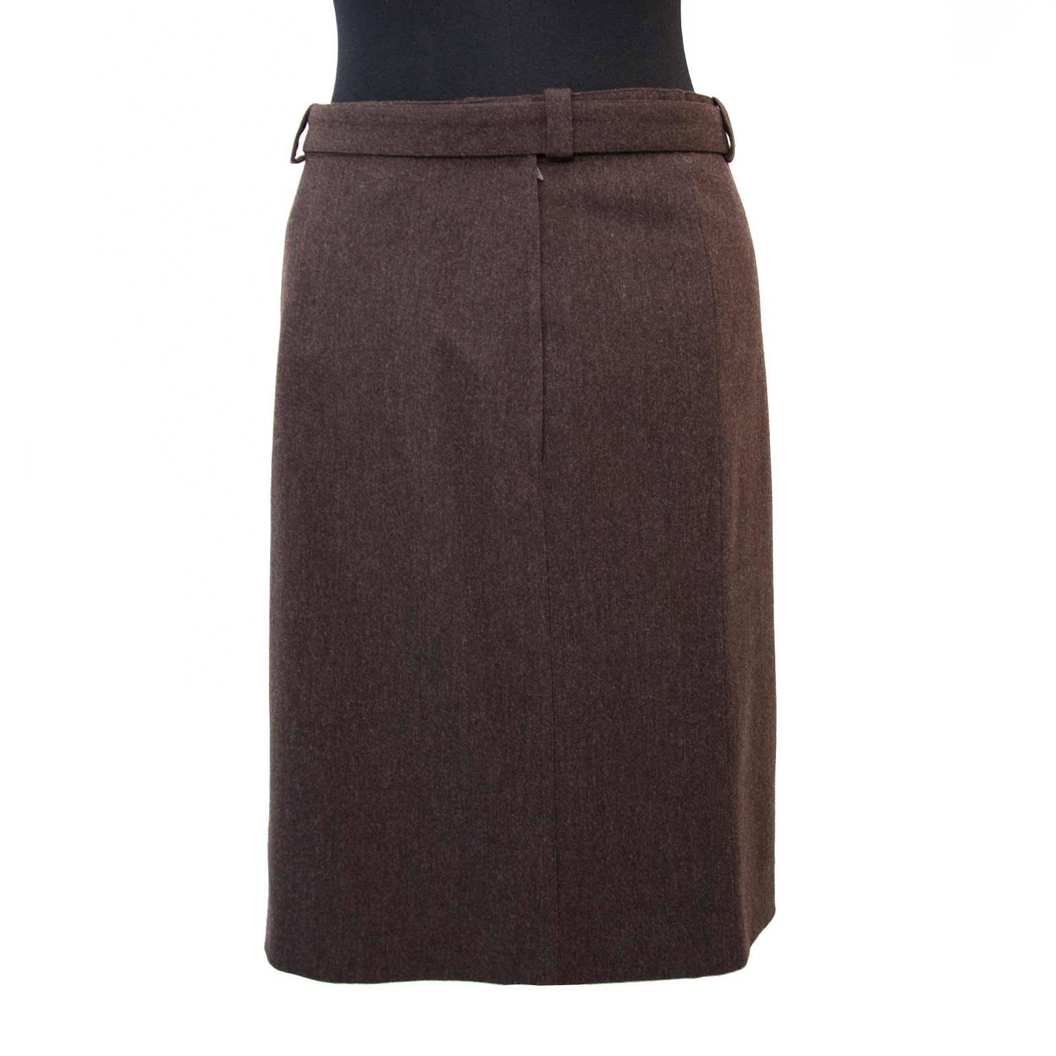 Shop safe online aan de beste prijs Chanel Brown Wool Skirt
