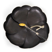 chanel black satin camelia brooch now for sale at labellov vintage fashion webshop belgium