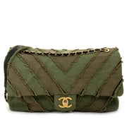 Chanel Canvas Patchwork Chevron Flapbag 2700 now for sale at labellov vintage fashion webshop belgium