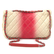 Chanel Caviar Ombre White Rose Jumbo Single Flap Bag shop safe online wordwide shipping