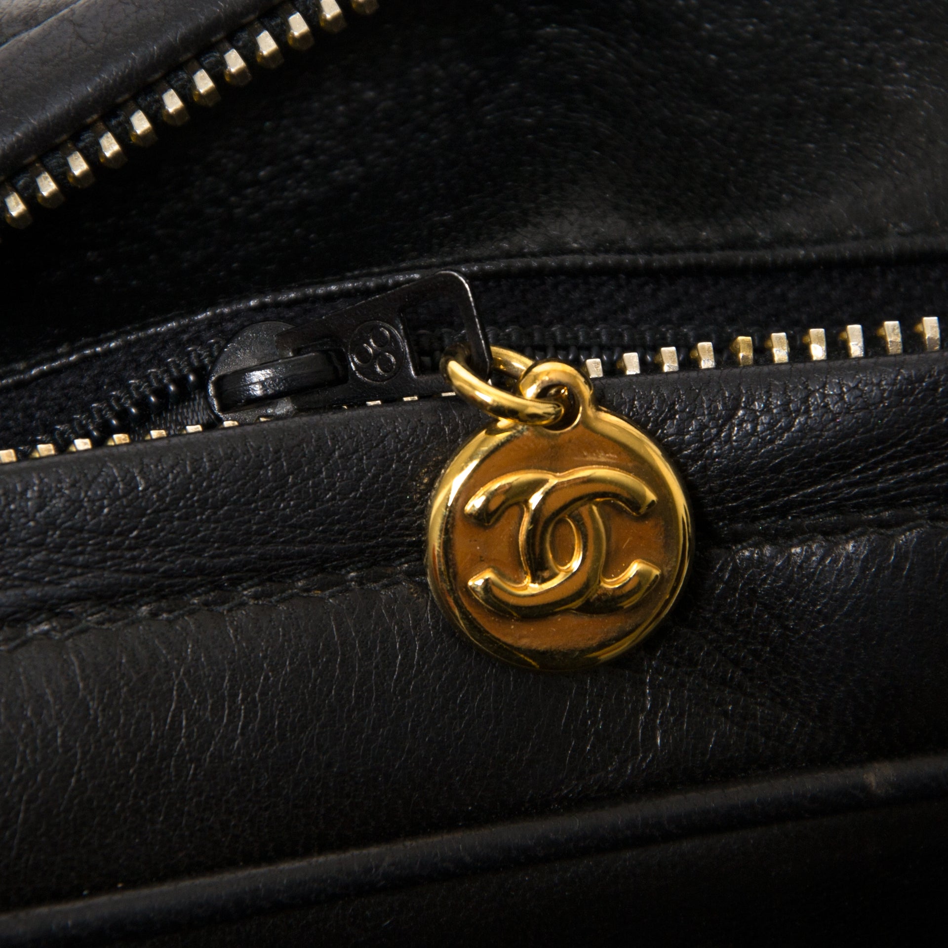 chanel black lambskin cc's tassel bag now for sale at labellov vintage fashion webshop belgium