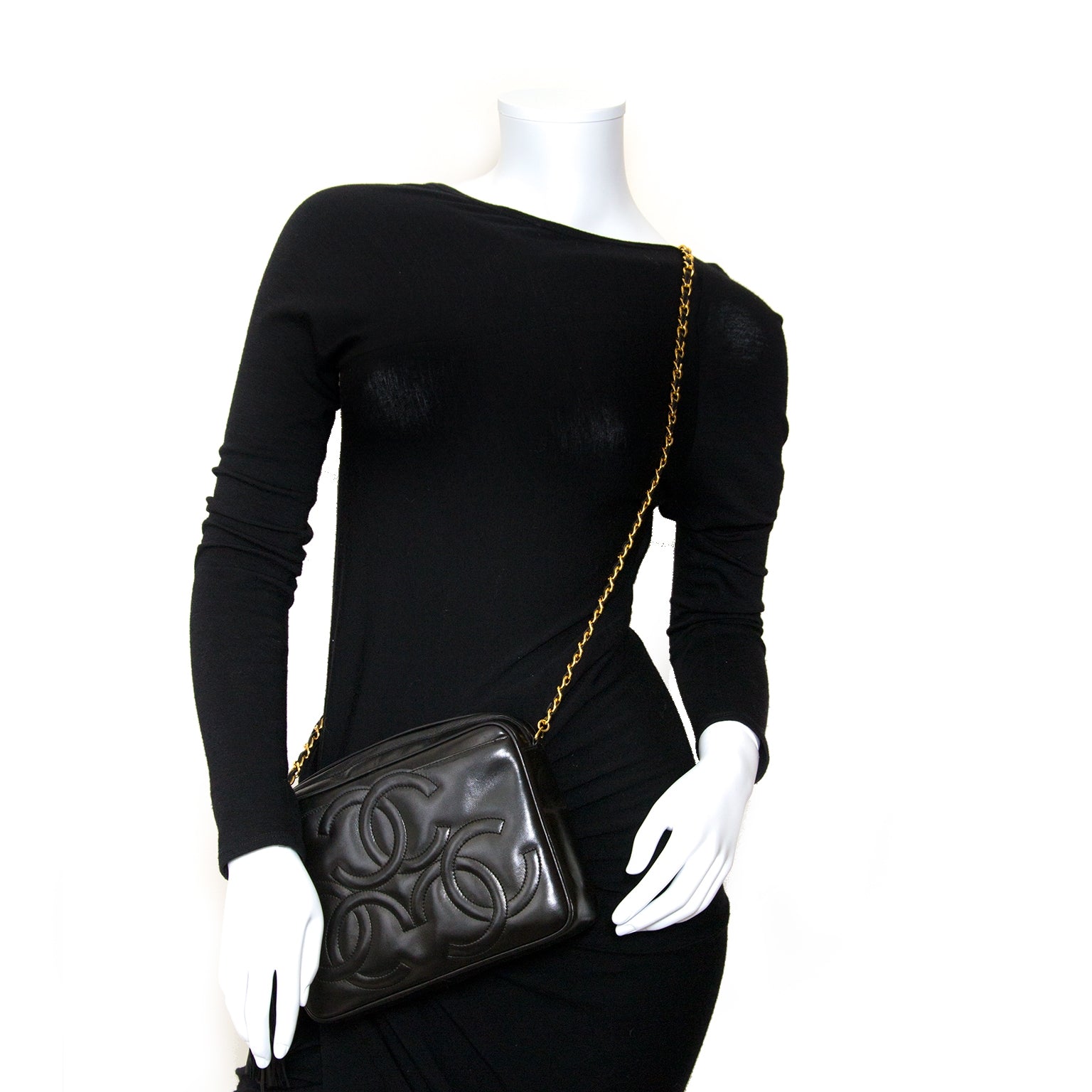 chanel black lambskin cc's tassel bag now for sale at labellov vintage fashion webshop belgium