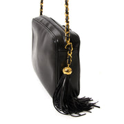 chanel black lambskin cc's tassel bag now for sale at labellov vintage fashion webshop belgium