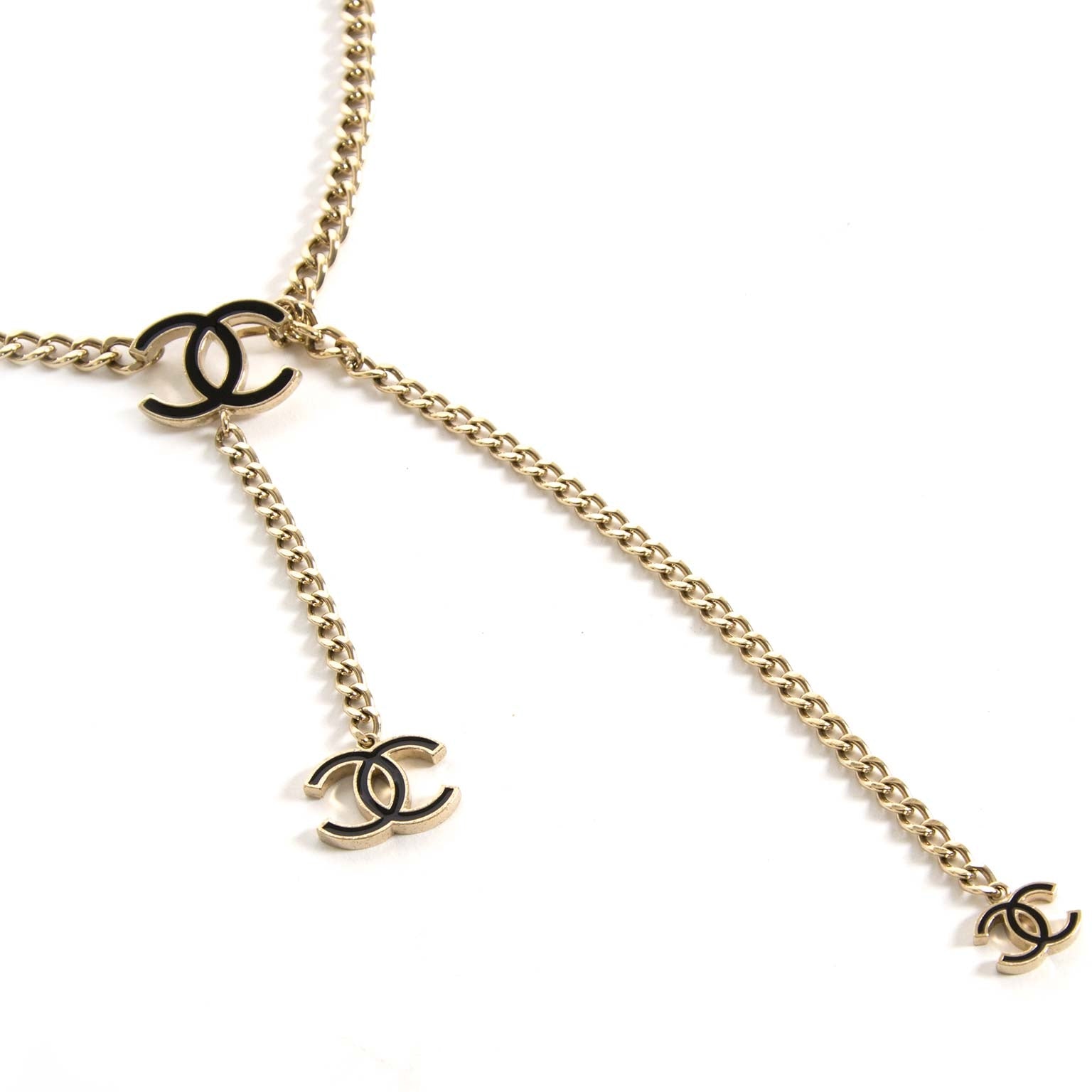 chanel silver-toned chain logo necklace/belt now for sale at labellov vintage fashion webshop belgium