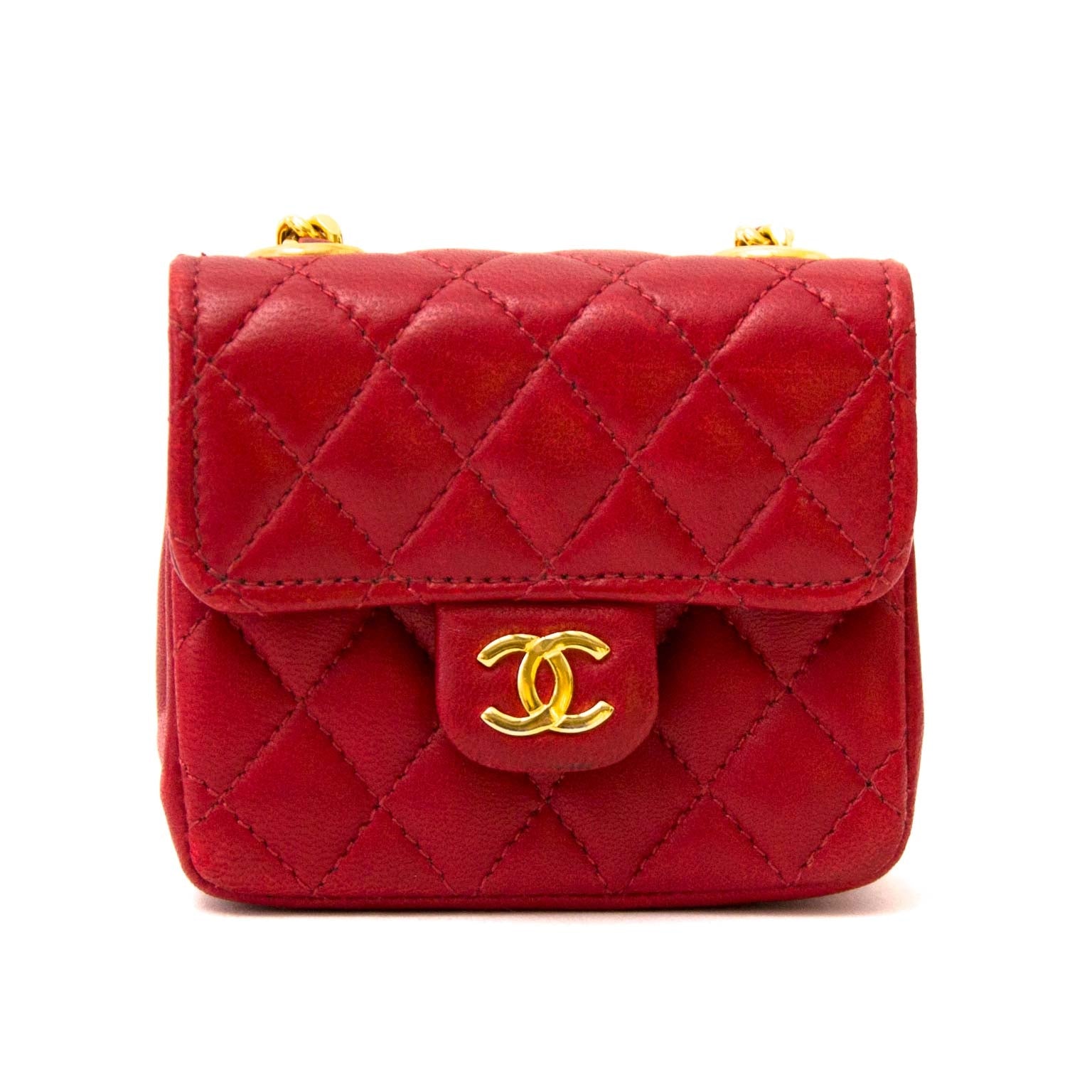 chanel 2.55 reissue vintage lambskin chain with micro mini bag charm belt for sale at labellov vintage fashion webshop belgium