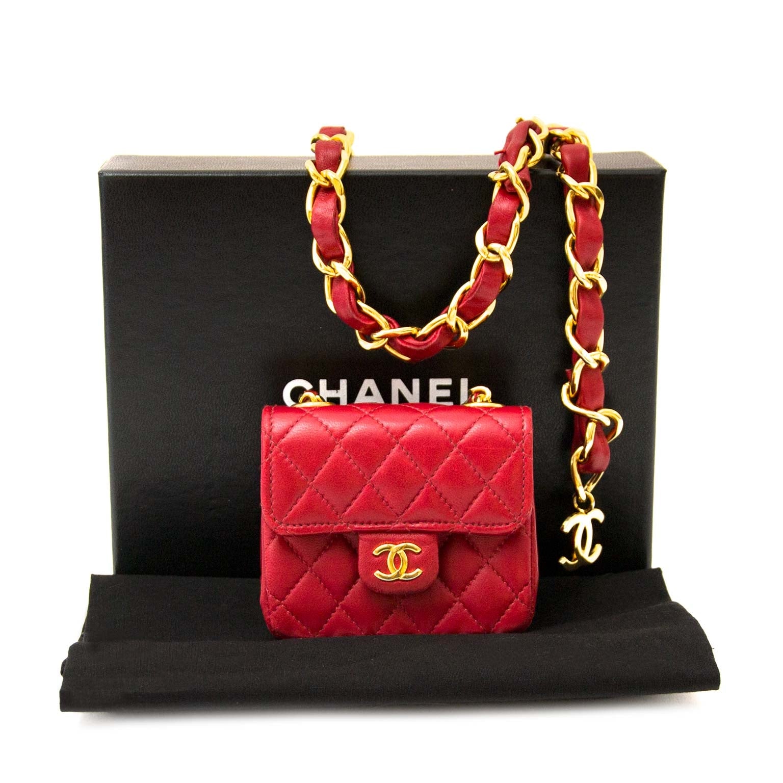 chanel 2.55 reissue vintage lambskin chain riem flap bag nu te koop bij labellov vintage mode webshop belgië