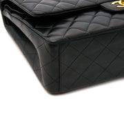 Chanel Black Lambskin Leather Maxi Classic Flap Bag GHW